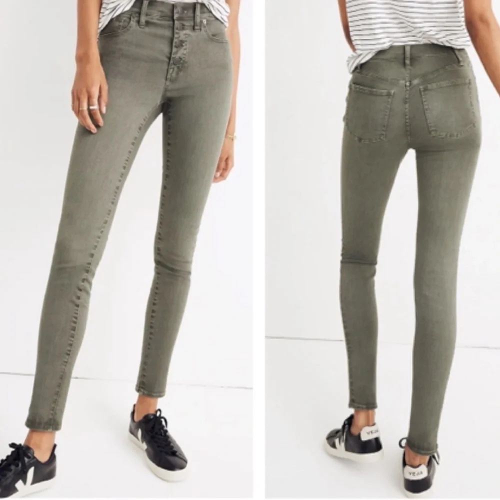 Madewell 9”High Rise Skinny Button Front Jeans